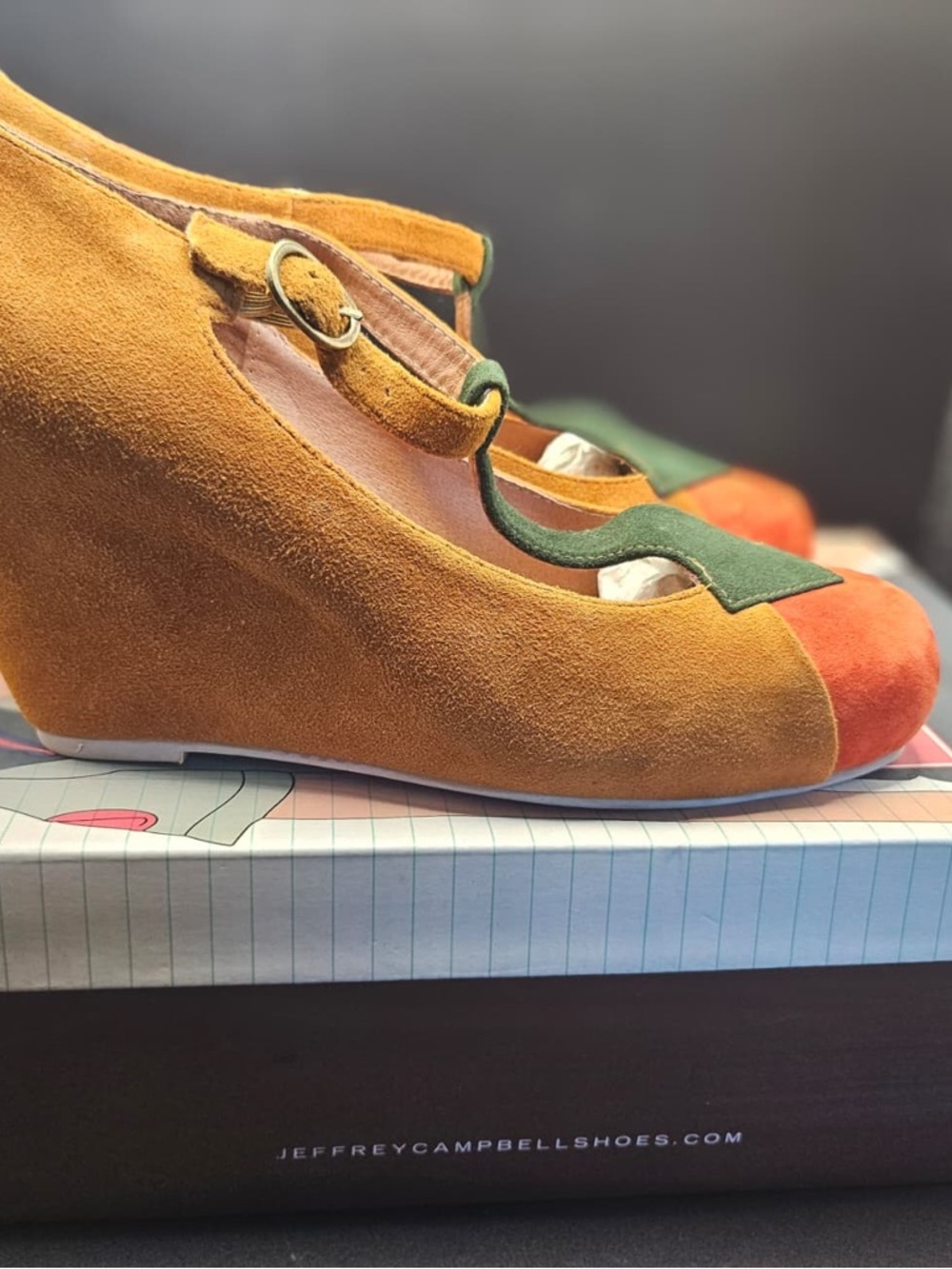 Jeffrey Campbell “This way” Suede shoes-Multicolor;size 8.5 New in Box;dust bag - Picture 6 of 9